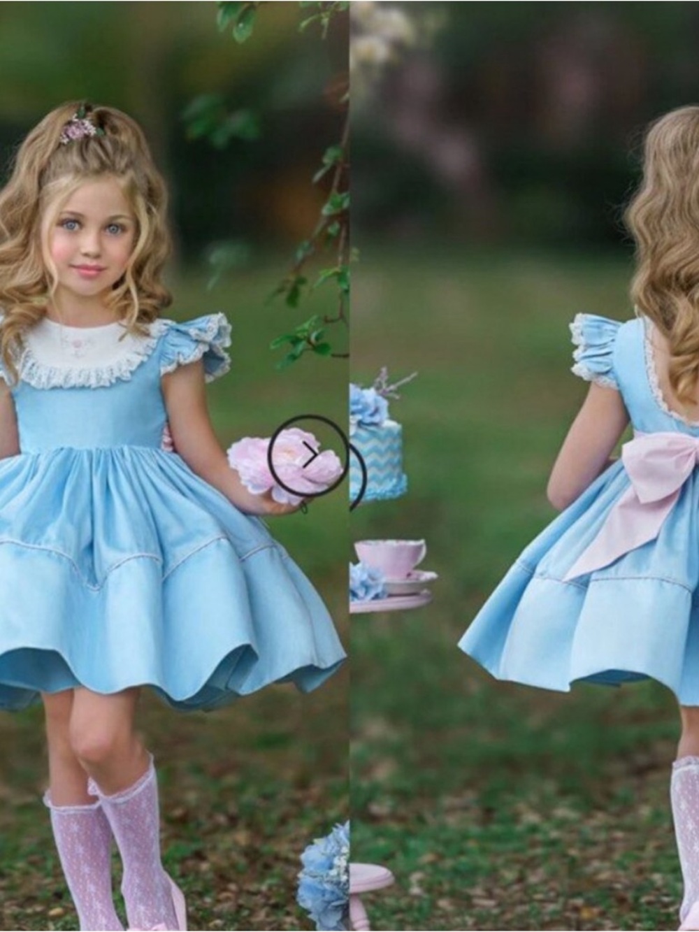 Dollcake Powder Blue Party Dress with Pink Bow